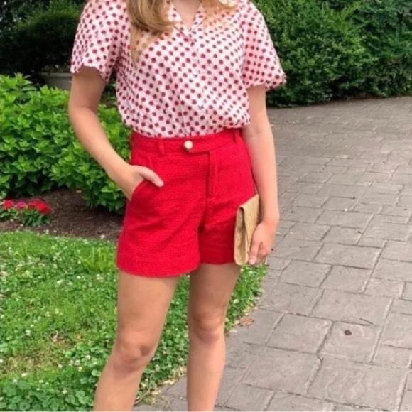 Draper James RSVP Basket Weave Shorts Size 10 - Picture 2 of 8